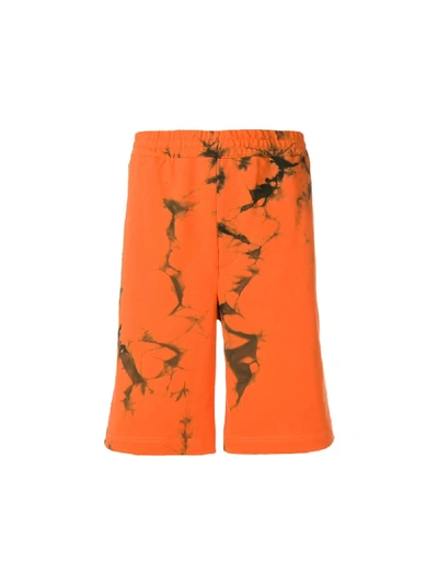 Shop Helmut Lang Die-dye Track Shorts In Orange