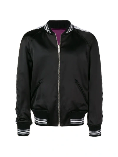 Shop Givenchy Embroidered Bomber Jacket In Black