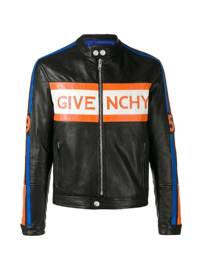 Shop Givenchy Logo Biker Jacket In Black