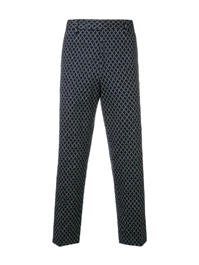 Shop Gucci All-over Logo Print Trousers In Blue