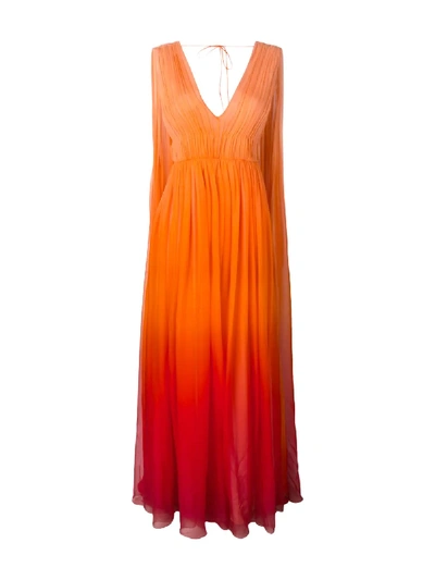 Shop Alberta Ferretti Ombré Goddess Gown In Orange