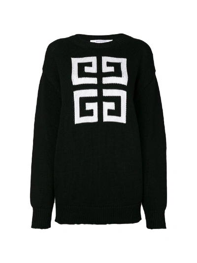 Shop Givenchy Knitted Pattern Jumper In Black