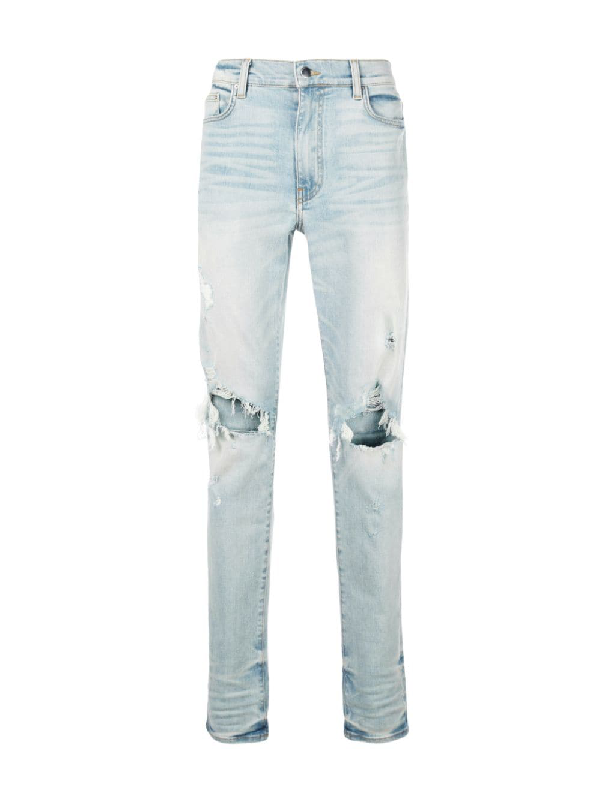 Amiri Low Rise Skinny Jeans In Blue | ModeSens
