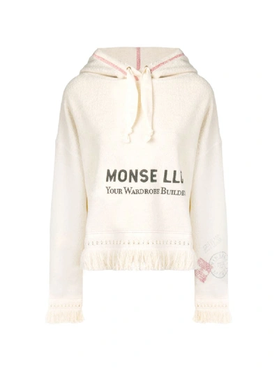 Shop Monse Logo Print Towel Hoodie In White