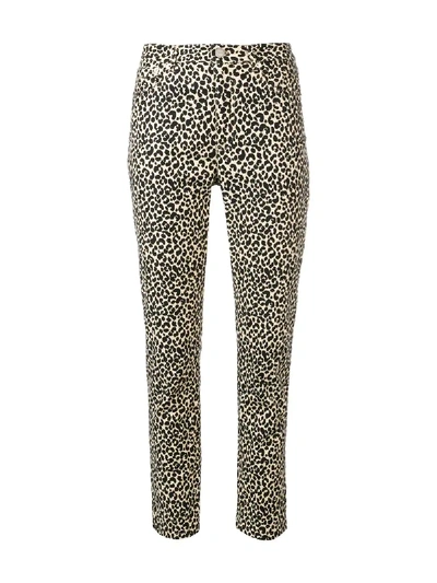 Shop Apc Leopard Print Fitted Trousers In Neutrals
