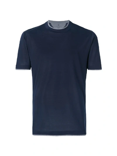 Shop Brunello Cucinelli Round Neck T-shirt In Blue