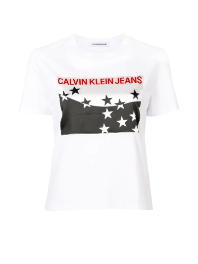 Shop Calvin Klein Jeans Est.1978 Star Logo T-shirt In White