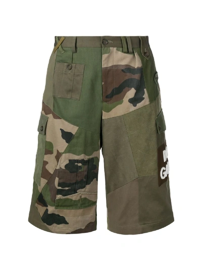 Shop Dolce & Gabbana Camouflage Panelled Cargo Shorts In Green