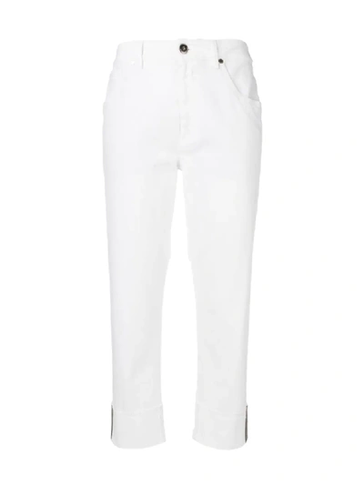 Shop Brunello Cucinelli Cropped Jeans In White