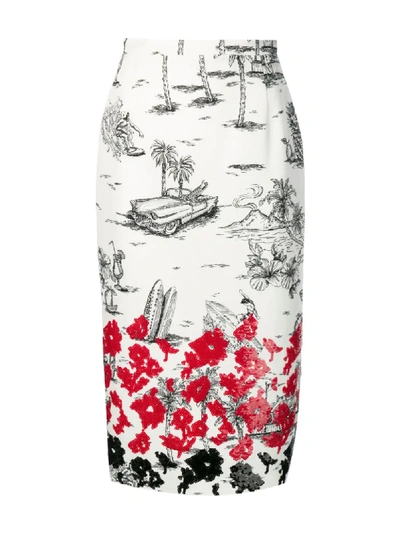 Shop N°21 Sequin Embellished Pencil Skirt In White