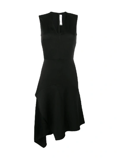 Shop Victoria Beckham Draped V-neck Midi Dress In Black