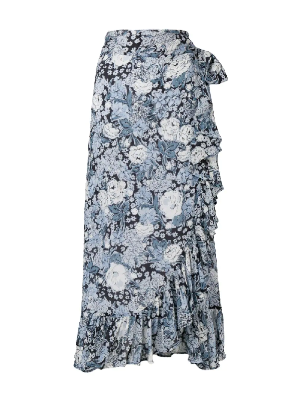 ganni georgette wrap skirt