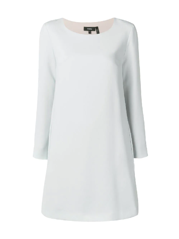 theory long sleeve paneled shift dress