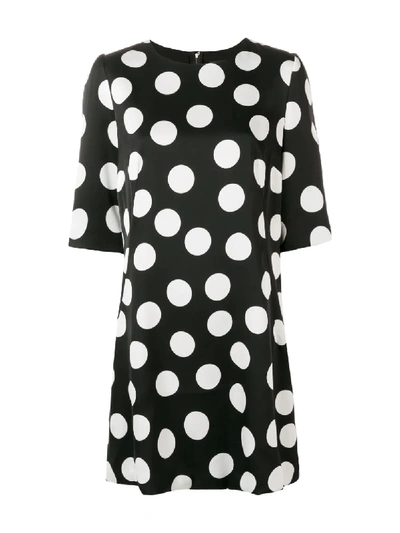Shop Dolce & Gabbana Polka-dot Shirt Dress In Black