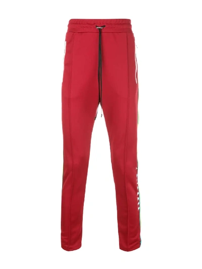 Shop Amiri Contrast Stripe Track Pants In Red