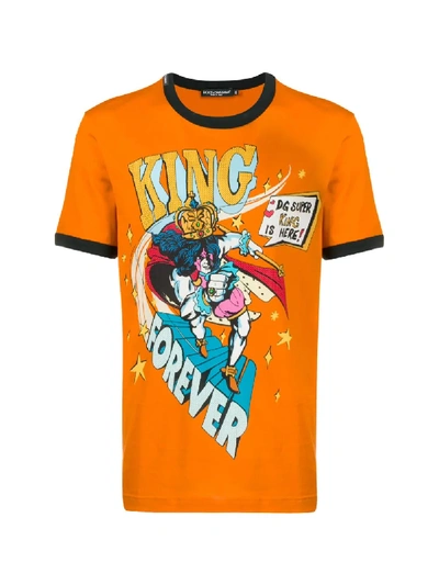 Shop Dolce & Gabbana Dg Super King Graphic Print T-shirt In Orange