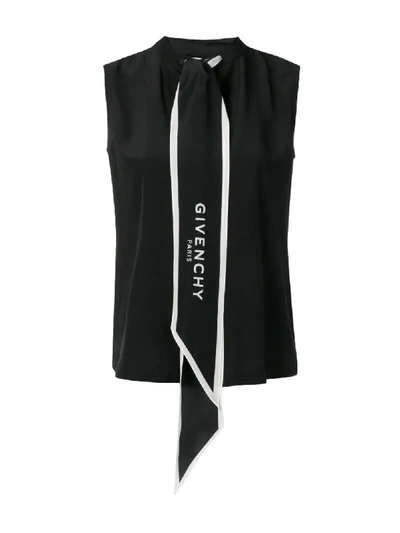 Shop Givenchy Logo Print Scarf Vest In Black
