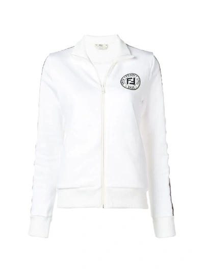 Shop Fendi Cotton Jersey Sweatshirt In White