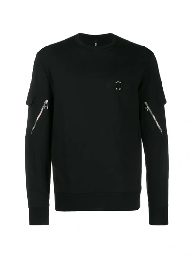 Shop Neil Barrett Zip Detail Sweatshirt In Black
