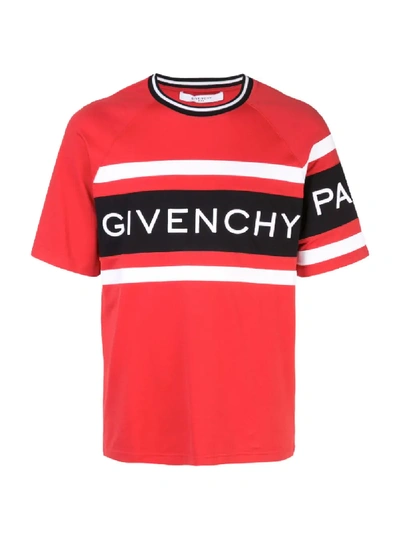 Shop Givenchy Band Logo T-shirt In Red