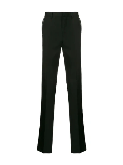 Shop Givenchy Straight Leg Logo Trousers In Black