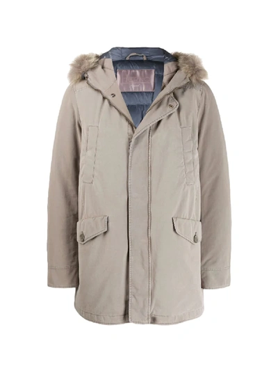 Shop Herno Hooded Parka Coat In Grey