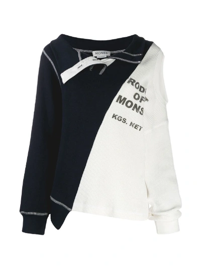 Shop Monse Colour Block Sweater In Blue