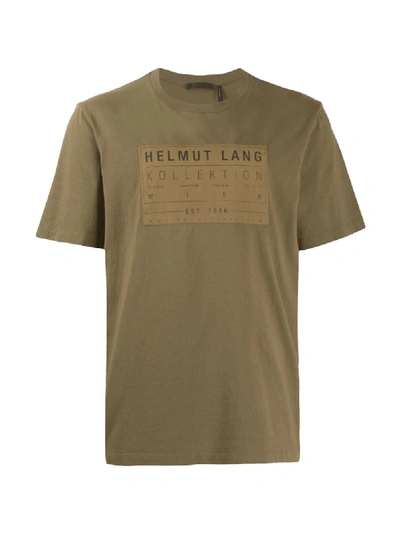 Shop Helmut Lang Printed Logo T-shirt In Green