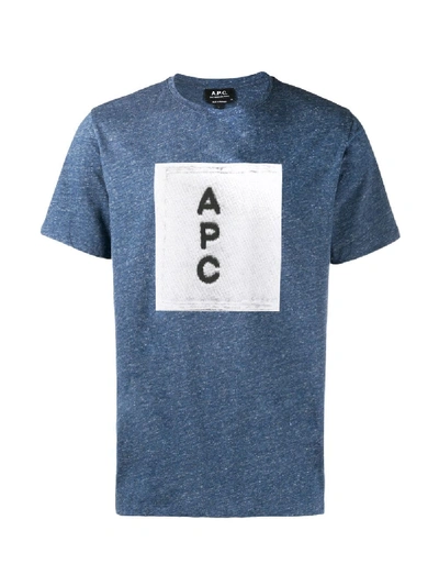 Shop Apc Logo Print T-shirt In Blue