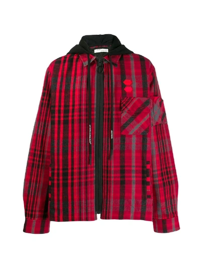 Shop Off-white Layered Flannel Shirt In Red