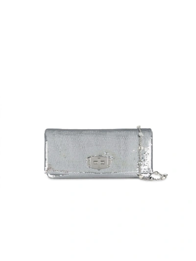 Shop Miu Miu Sequin Shoulder Bag In Silver
