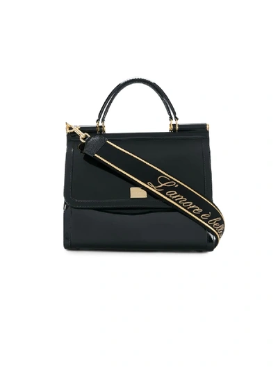 Shop Dolce & Gabbana Sicily L'amour Shoulder Bag In Black