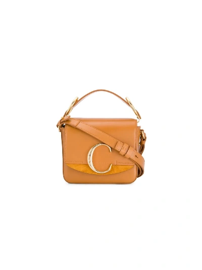 Shop Chloé C Mini Crossbody Bag In Brown