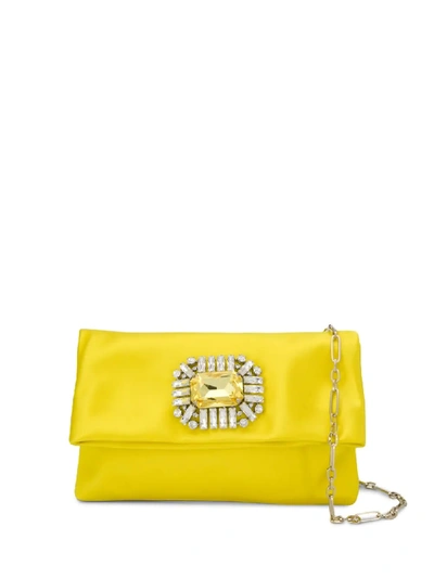 Shop Jimmy Choo Titania Clutch Bag In Yellow