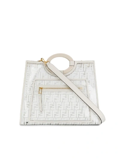 Shop Fendi Runaway Shopper Bag In White