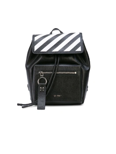 Shop Off-white Black Zip-pocket Mini Leather Backpack