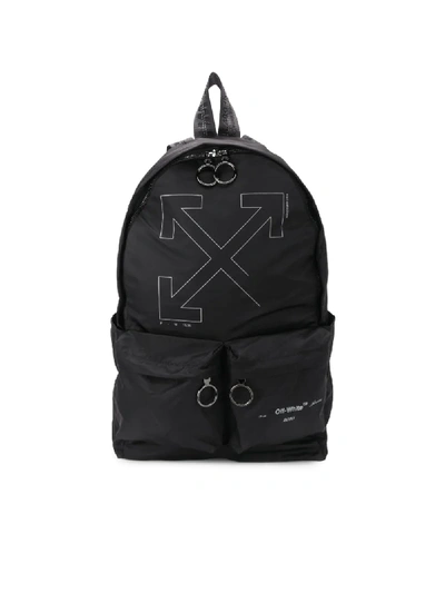 Shop Off-white Logo Print Backpack In Black
