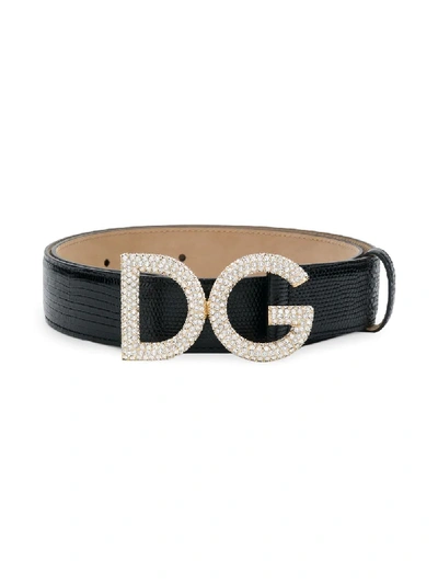 Shop Dolce & Gabbana Dg Belt In Black