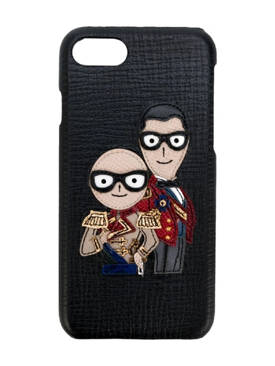 Shop Dolce & Gabbana Designer's Patch Iphone 7 Case In Black