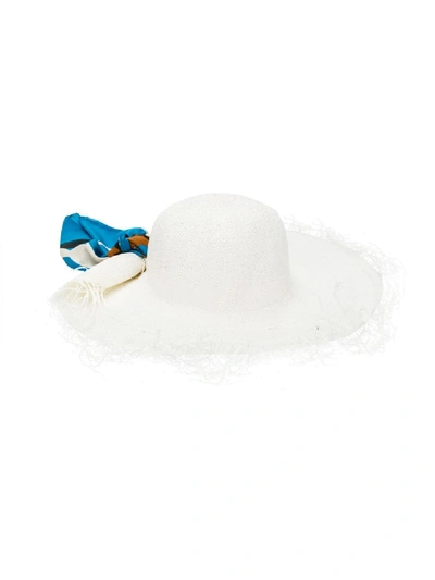 Shop Jacquemus Destroyed Sun Hat In White