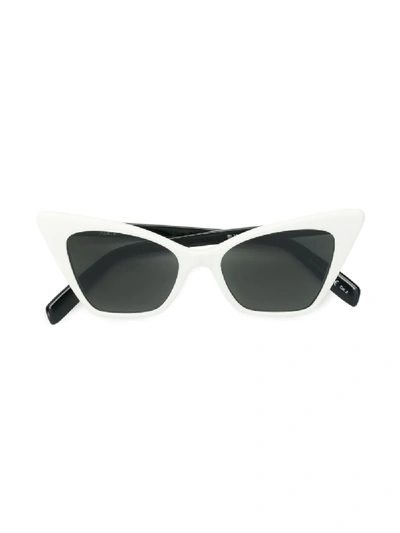 Shop Saint Laurent Cat-eye Sunglasses In White