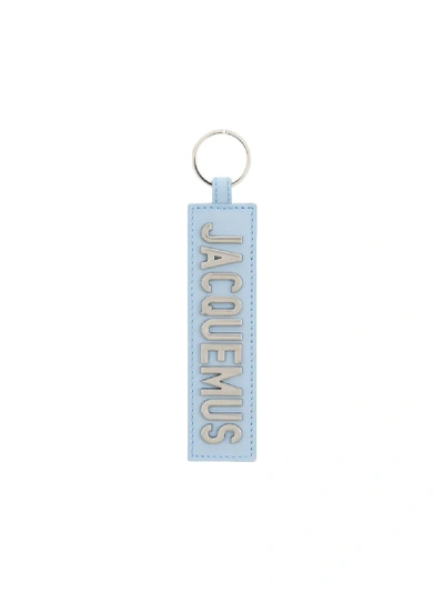 Shop Jacquemus Logo Keychain In Blue