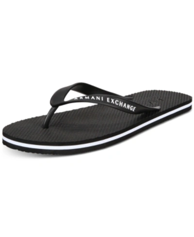 Shop Armani Exchange Armani Jeans Men's Flip-flop Sandals In Black