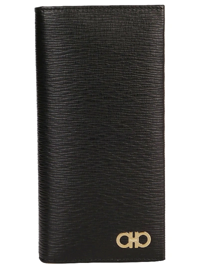 Shop Ferragamo Black Leather Wallet