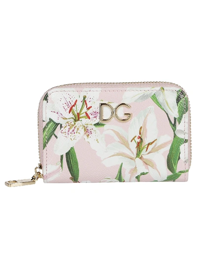 Shop Dolce & Gabbana Lilium Print Wallet In Pink