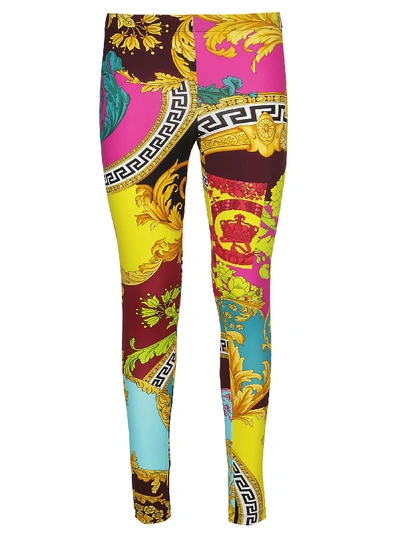 Shop Versace Multicoloured Leggings In Multicolor