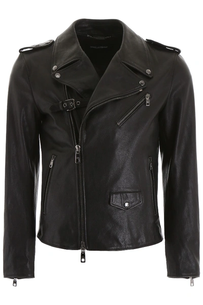 Shop Dolce & Gabbana Biker Jacket In Nero (black)