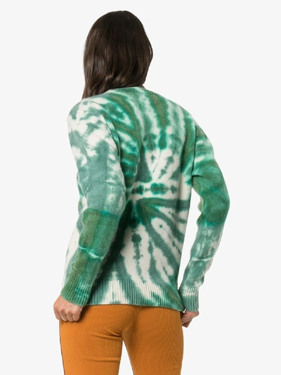 Shop The Elder Statesman Tie-dye Cashmere Sweater In Green