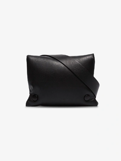 Shop Nanushka Black Tao Puffer Belt Bag