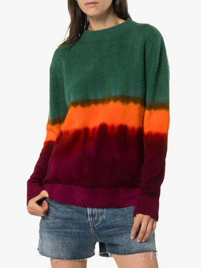 Shop The Elder Statesman Tie-dye Cashmere Sweater In Green